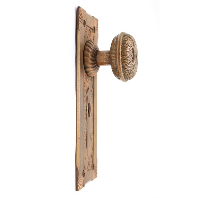 Mid 20th Century Antique Corbin Bronze Dummy Door Knob Set For Sale - Image 5 of 7