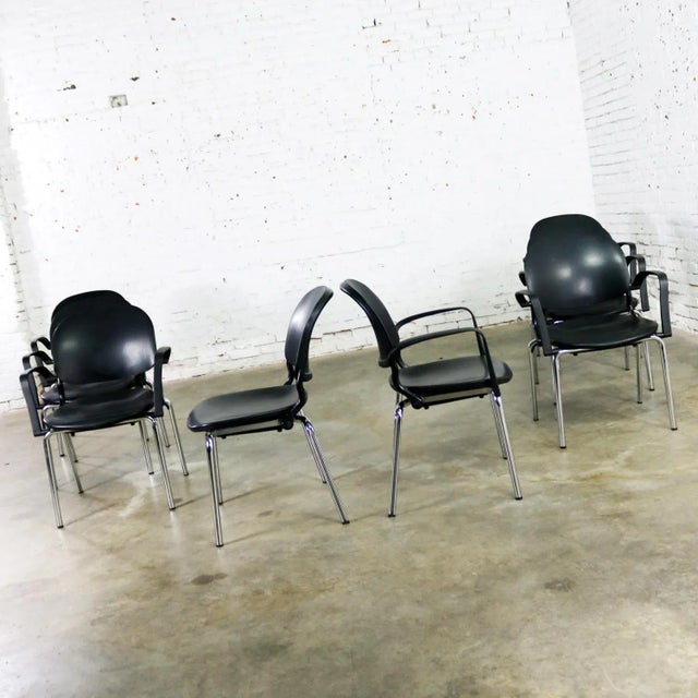 Black Torsion Chairs by Giancarlo Piretti for Ki Set of Eight 7 Arm and 1 Side For Sale - Image 6 of 13
