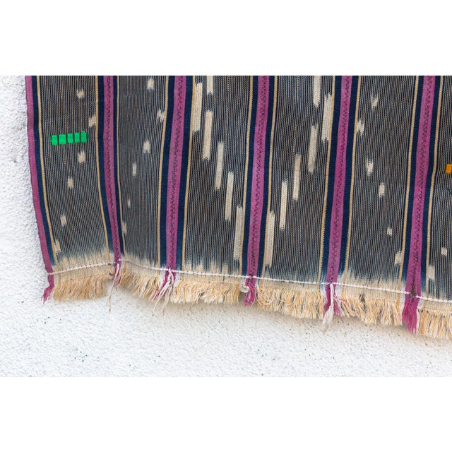 Vintage Baoule African "Sassandra Dawn" Ikat Throw For Sale - Image 4 of 5