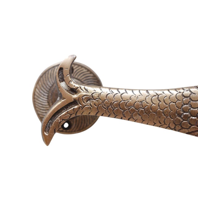 Antiqued Brass Fish Handles, a Pair For Sale In Tampa - Image 6 of 6