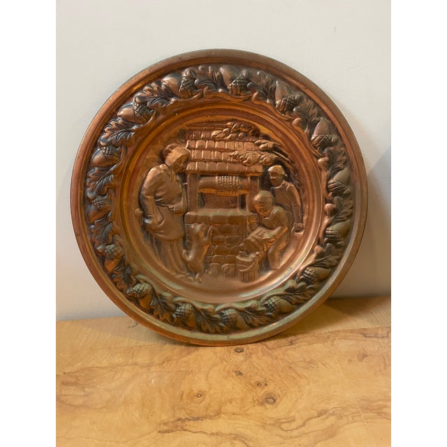 American Vintage French-Style Embossed Copper Wall Plaques For Sale - Image 3 of 3