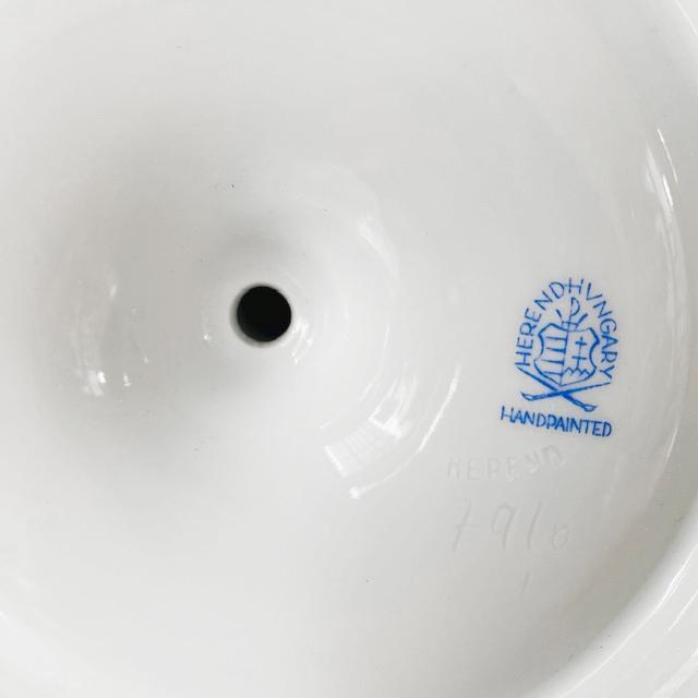 Chinese Bouquet Apponyi Green Candlestick in Porcelain from Herend For Sale - Image 11 of 13