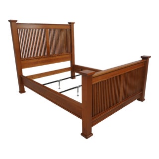 Stickley Queen Size Cherry Mission Style Bed For Sale