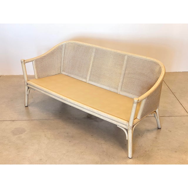 Sofa in Lacquered Bamboo and Vienna Straw by McGuire, 1970s For Sale - Image 13 of 18