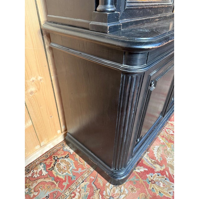 Napoleon III Glazed Cabinet in Ebonized Wood, 1800s For Sale - Image 6 of 10