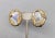 Napier Vintage Signed Napier Modernist Goldtone Mother-of-Pearl Clip Earrings, 1982 For Sale - Image 4 of 8