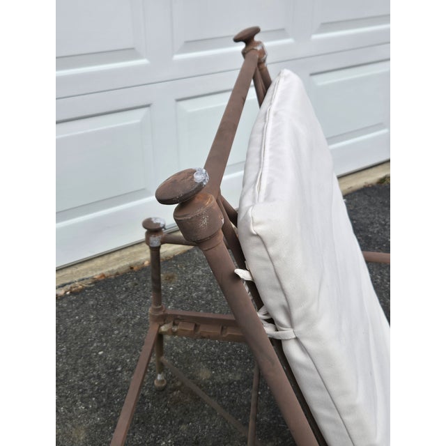 Bronze Vintage Wrought Iron Outdoor Chaise Lounges - Set of 2 For Sale - Image 8 of 11