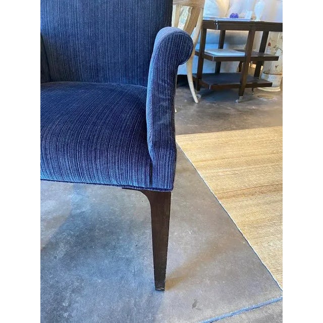 Wood Century Furniture Trevor Armchair in Blue Velvet For Sale - Image 7 of 10