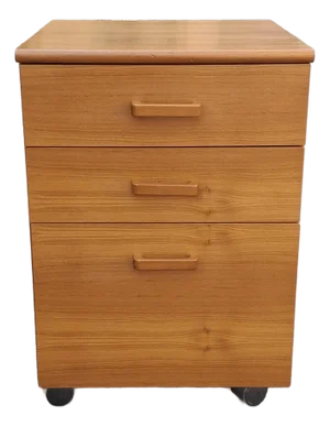 Late 20th Century Scandinavian Modern Teak Three-Drawer Rolling Filing Cabinet