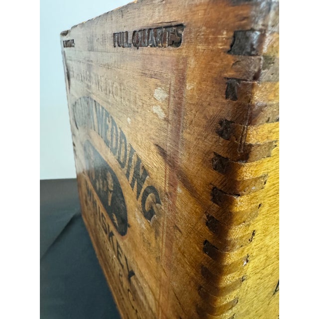 Tan Antique 1916 Golden Wedding Whiskey Crate Jos S Finch Pittsburgh Bottled in Bond Pre-Prohibition For Sale - Image 8 of 12