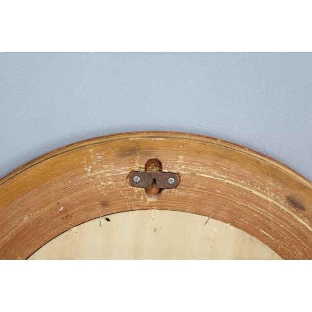 Vintage Italian Oval Wooden Mirror, 1970s For Sale - Image 12 of 14