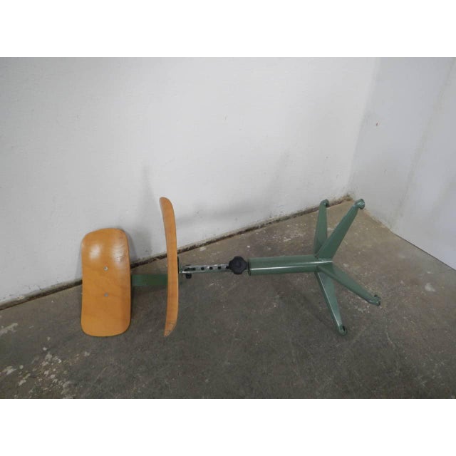 Industrial Swivel Stool with Backrest, 1970 For Sale - Image 3 of 9