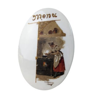 Oil Painting on Porcelain by Luis Taberner, 1896 For Sale