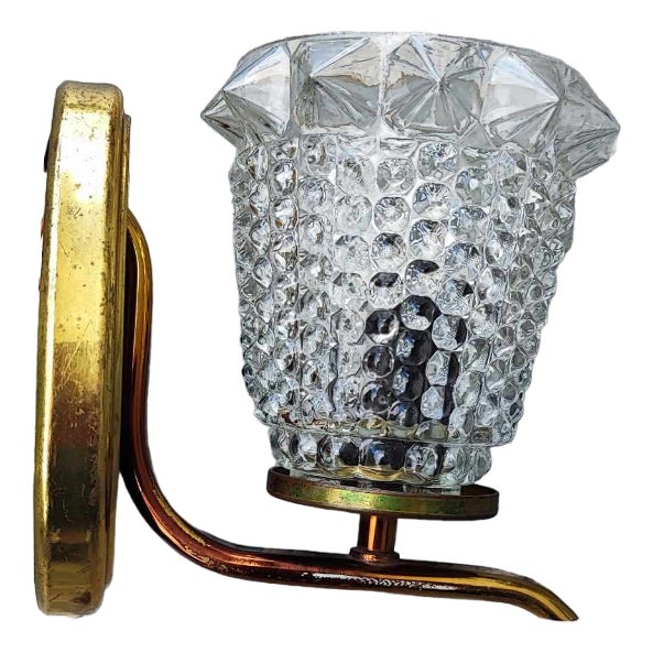 Vintage Brass Wall Lamp, 1950s For Sale