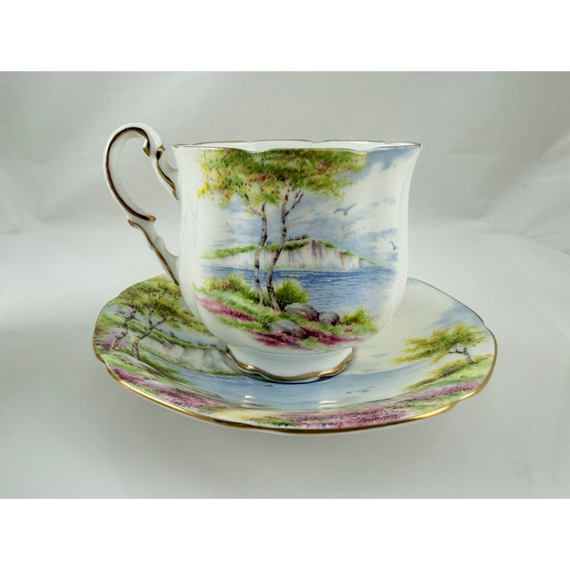 1960s Paragon Double Warrant “Cliffs of Dover” Cake Plate, Cup, Saucer, Creamer and Sugar Bowl - Set of 5 For Sale - Image 4 of 9