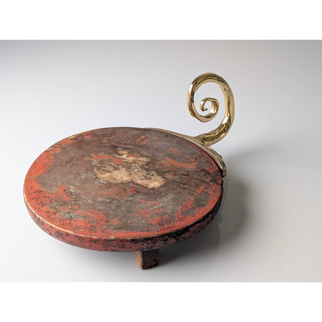 Vintage Brutalist Brass and Wood Cutting Board by David Marshall, 1970s For Sale - Image 12 of 12
