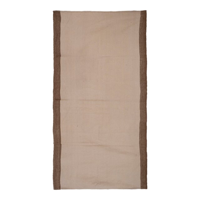 Turkish Organic Hemp Sisal Kilim Rug 4'3'' X 9'5'' For Sale