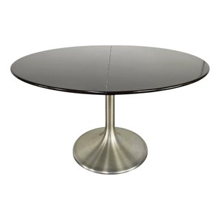 Vintage Extendable Chrome-Plated Metal Table, 1970 For Sale