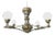 Extraordinary 19th Century Beaux Arts Four Arm Brass & Zinc Globe Light Chandelier-Stanford White Gatsby MansionStyle- 37éw. For Sale