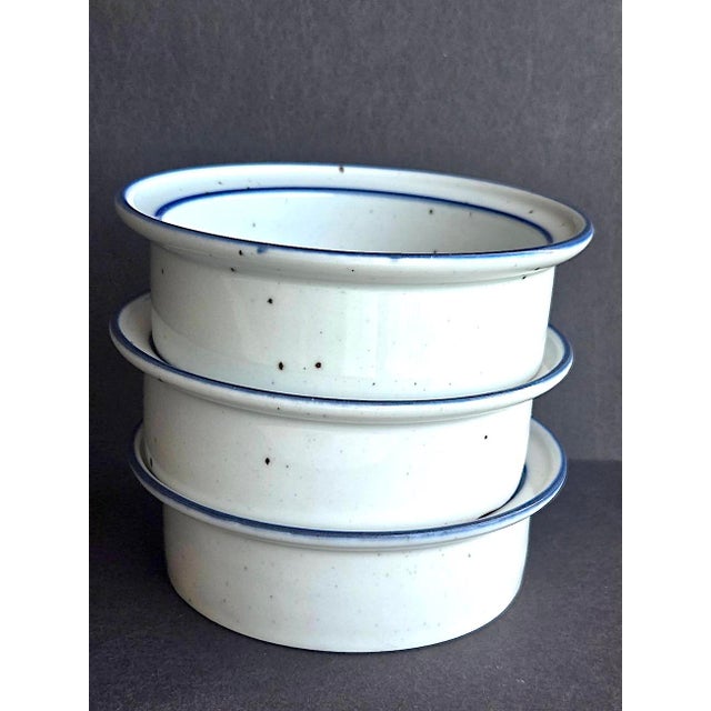 1970s Vintage Dansk Blue Mist Rimmed Soup Bowls, 3 Pieces For Sale - Image 5 of 12
