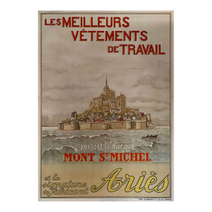 1935 French Fashion Advertisement, Les Meilleurs Vêtements De Travail Portent La Marque Mont St. Michel