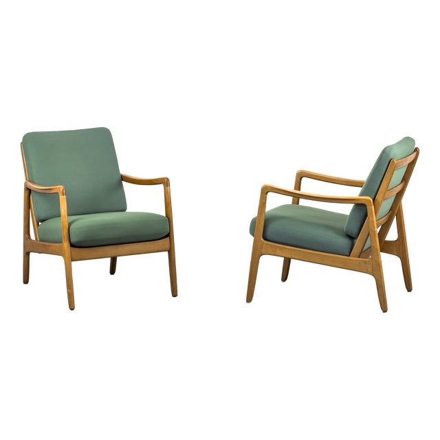 Danish Model FD-109 Lounge Chair by Ole Wanscher for France & Daverkosen, 1950s, Set of 2 For Sale