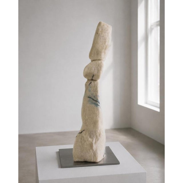 Anatomy of Flight Sculpture in Felted Wool and Metal by Tina Tictone For Sale - Image 4 of 9