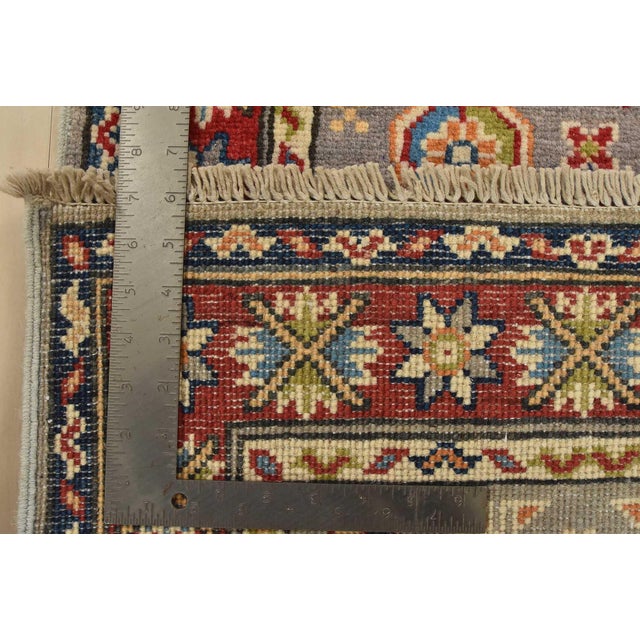 Kazak Runner 1’11” X 5’8” Gray Wool Tribal Hand-Knotted Oriental Rug For Sale - Image 11 of 11
