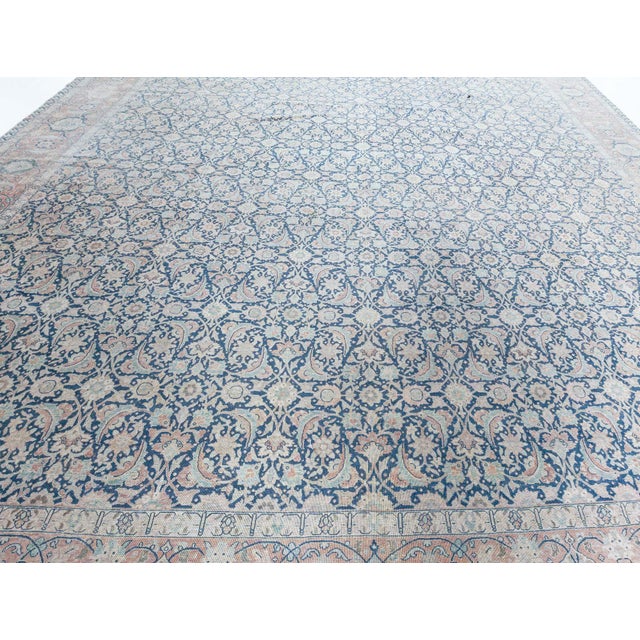 Textile Antique Persian Tabriz Rug For Sale - Image 7 of 10