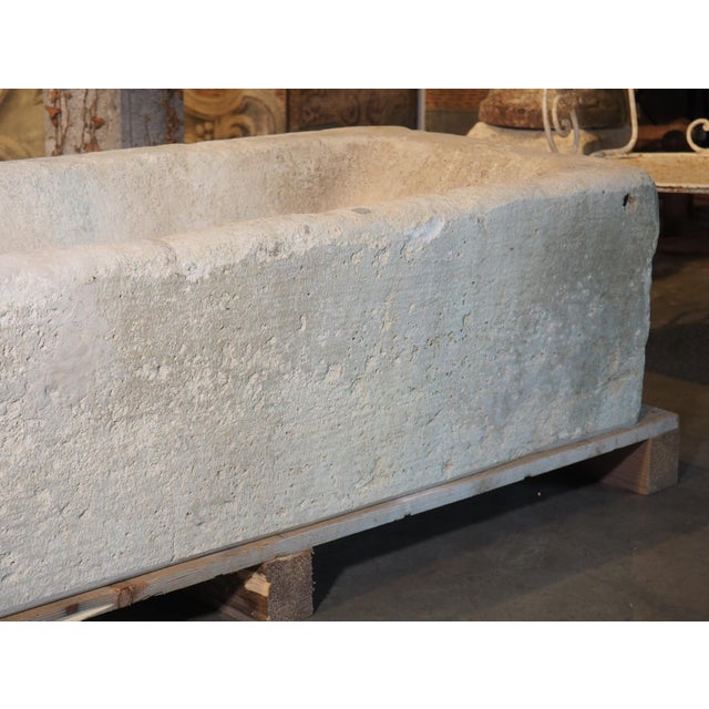 Early 19th Century A Long Antique White Limestone Trough From Eastern France, Circa 1800 For Sale - Image 5 of 18