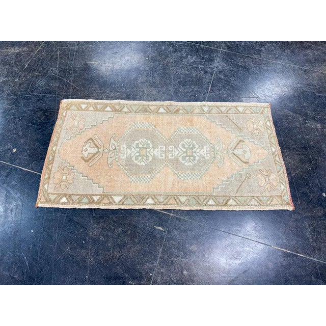 Turkish Turkish Mini Rug Oriental Hand Knotted Vintage Rug 1'8" x 3'2" #17748 For Sale - Image 3 of 8