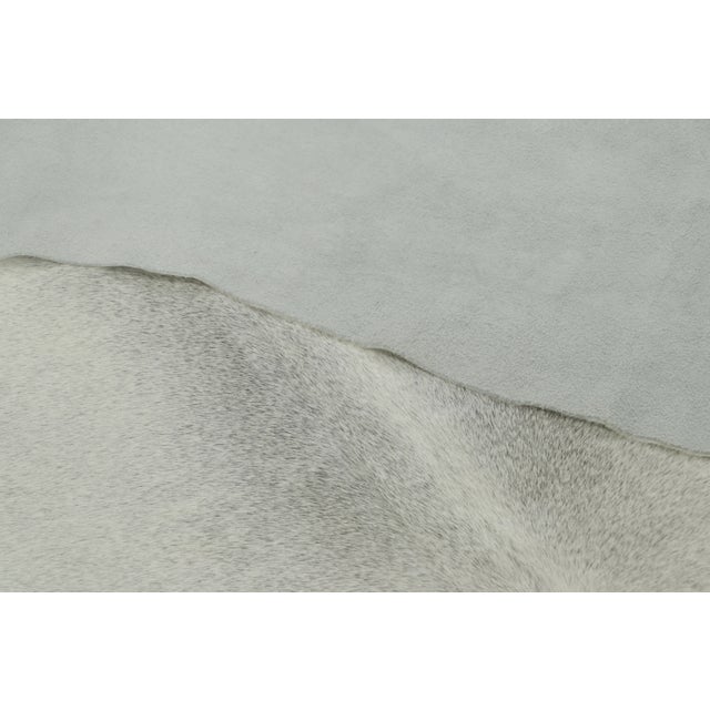 Rug & Kilim’s Contemporary Cowhide Rug With Ombre in Soft White & Gray Tones For Sale - Image 9 of 9