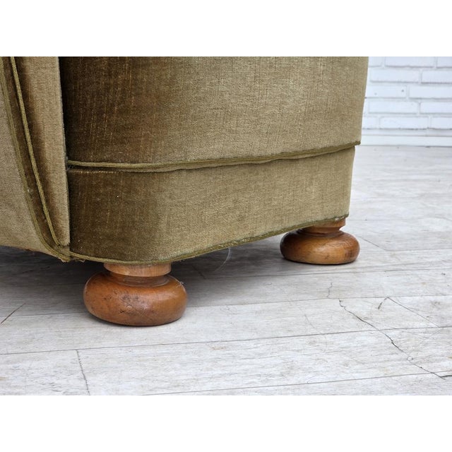 Mid-Century Modern Danish Highback Relax Armchair in Green Furniture Velour, 1960s For Sale - Image 3 of 18