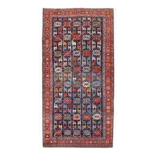 Zabihi Collection Colorful Early 20th Century Antique Karabagh Caucasian Rug - 3'11" x 7'1" For Sale