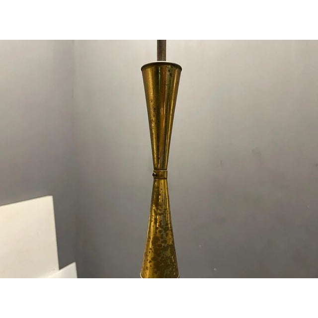 1950s Vintage Bronze & Glass Light Pendant Light, 1950s For Sale - Image 5 of 11