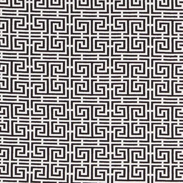Sample - Schumacher Chinois Fret Fabric in Black / White | Chairish