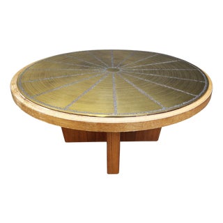 Scandinavian Etched Brass Coffee Table, 1960s For Sale