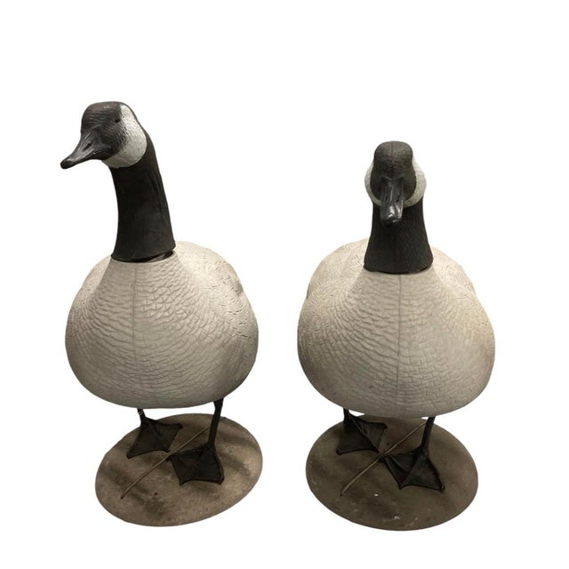 2000 - 2009 Pair of Vintage-Style Resin Canada Goose Garden Statuary For Sale - Image 5 of 12