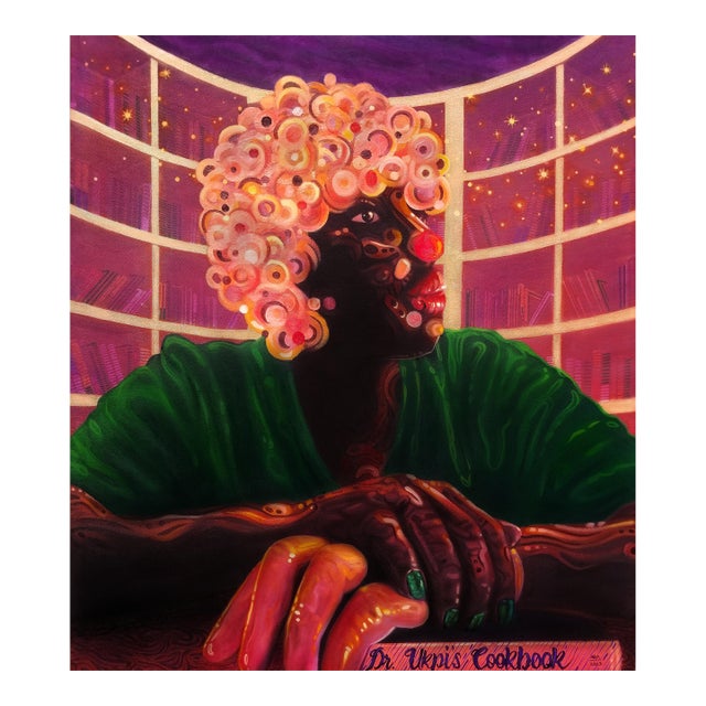 Ara Deinde, Oil on Canvas, School of Thought 2 (Clairvoyance), 2023 For Sale