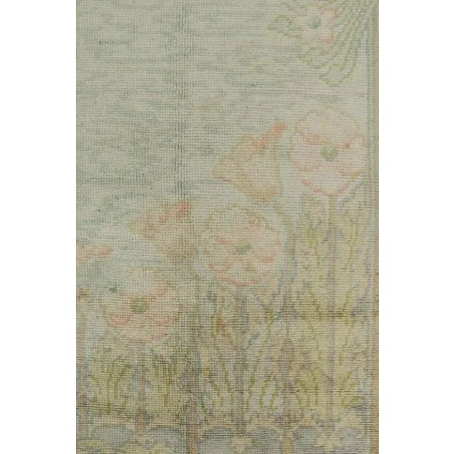 Traditional Antique Voysey Arts & Crafts Rug in Green With Floral Patterns, From Rug & Kilim For Sale - Image 3 of 7