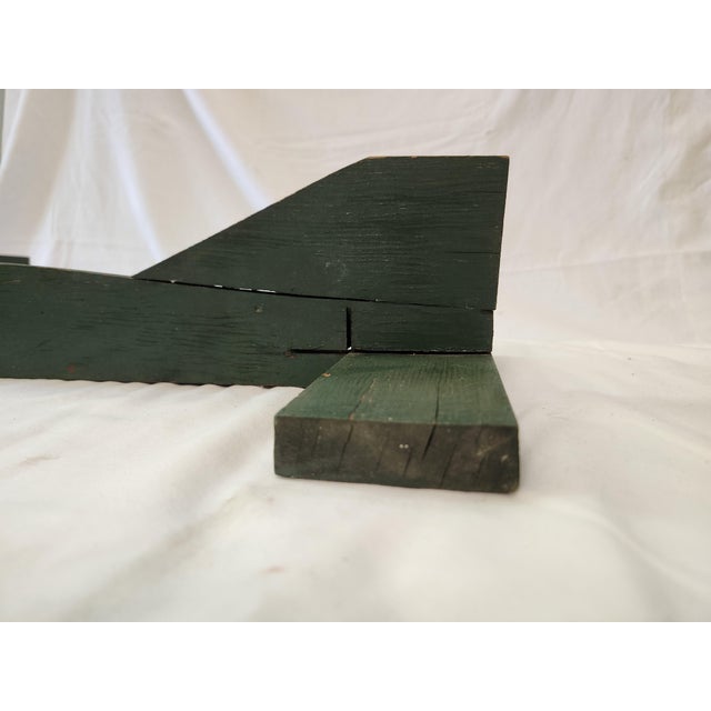 Vintage 1940's Wooden Handmade Folk Art Aviation Airplane Weathervane For Sale - Image 10 of 11