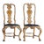 Pair of Antique European Ochre Chairs With Leather Seats For Sale