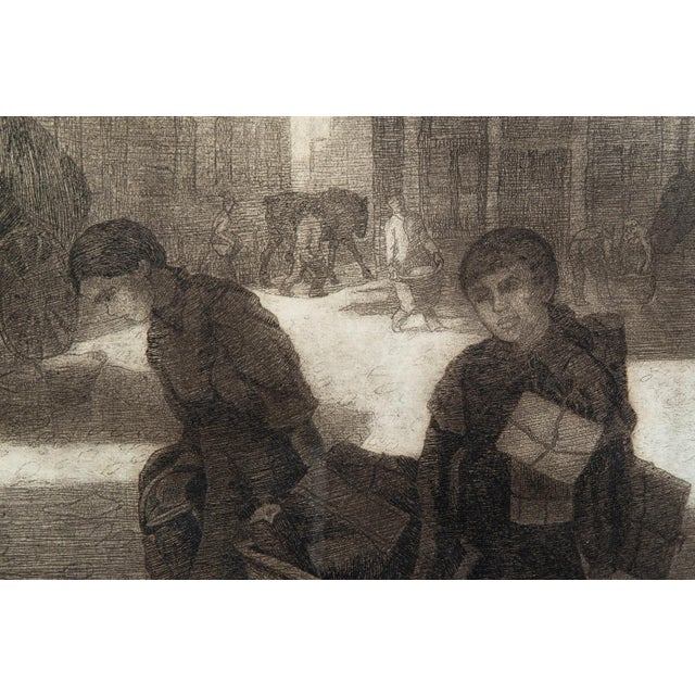 François Pycke (1890-1960) – Market Day, Sluizeken Square, Ghent, Belgium François Pycke: Belgian artist from Ghent Framed...