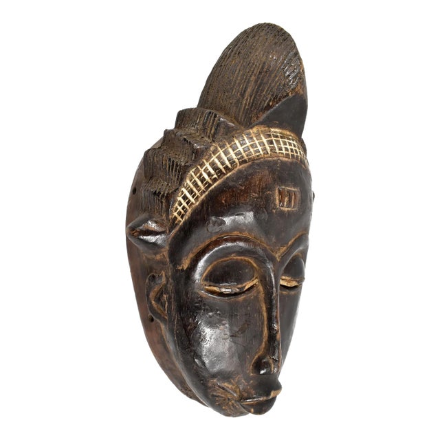 Early 20th Century Yaure Baule Portrait Mask Côte d'Ivoire For Sale