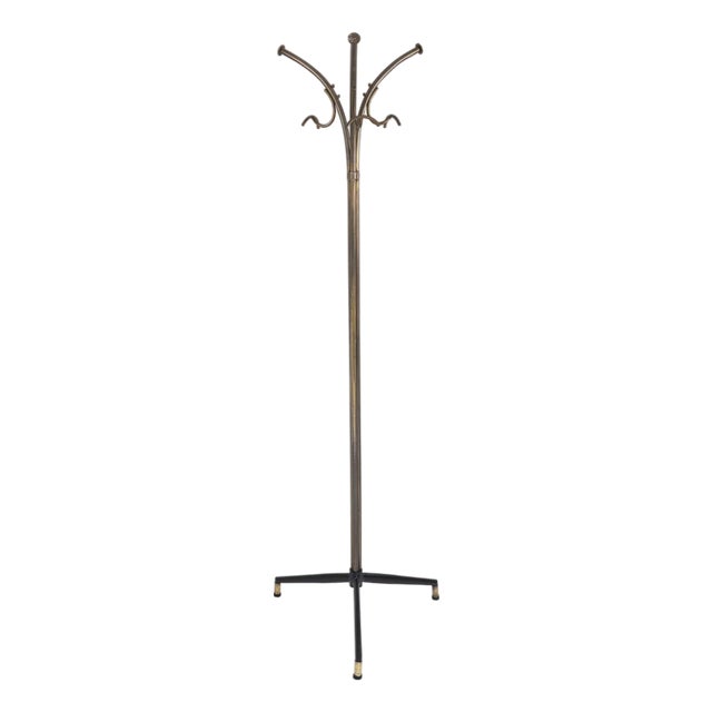 Coat Stand in Gold-Plated Metal, 1950s For Sale