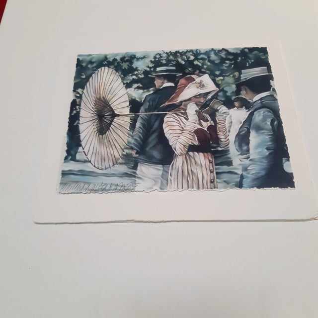 Very nice manochrometic Iris giclee srt print of a flapper on the street. Size is 8x10".