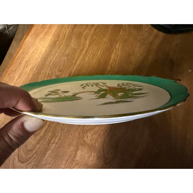 Mid-Century Modern Vintage Noritake Japanese Porcelain Handpainted Plate For Sale - Image 3 of 6