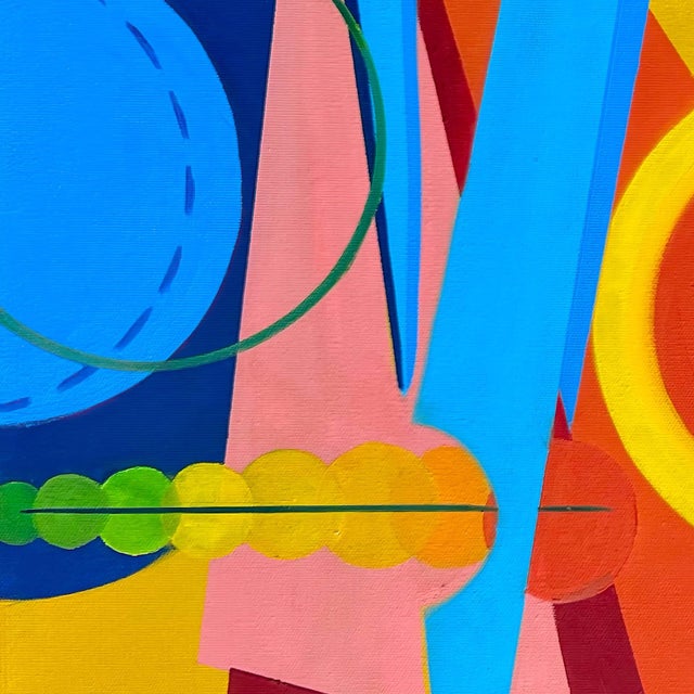 Abstract The Beginning That Starts in the Middle by Amy Hutcheson | Oil on canvas Abstract geometric shapes. For Sale - Image 3 of 4