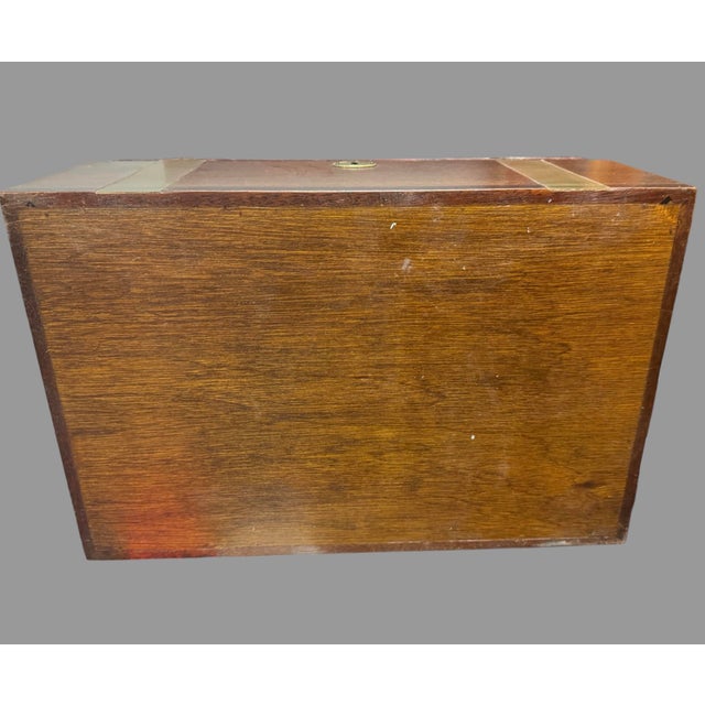 Antique Georgian Brass Bound Mahogany or Walnut Cellarette Box on Stand For Sale - Image 4 of 11