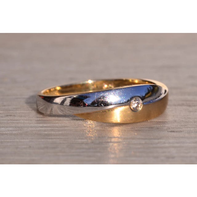 Metal The Two: Natural Diamond Ring in Yellow Gold with Rhodium Accent For Sale - Image 7 of 10